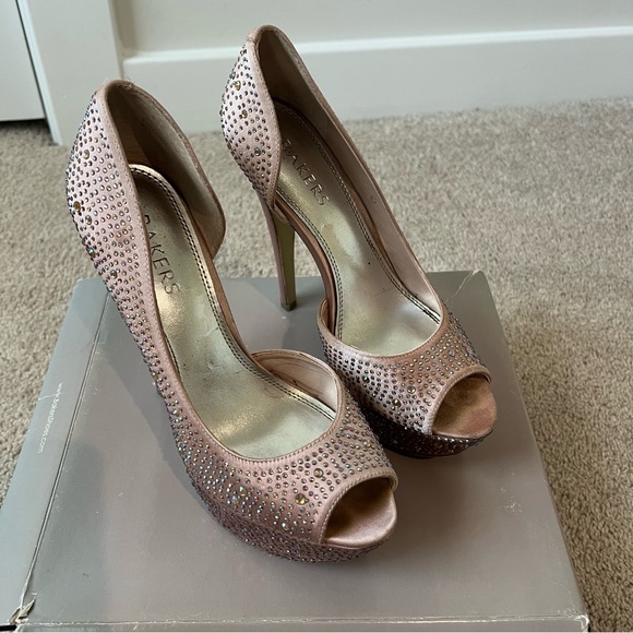 Rhinestone Elegant Peep-Toe Platform Heels - Picture 2 of 15